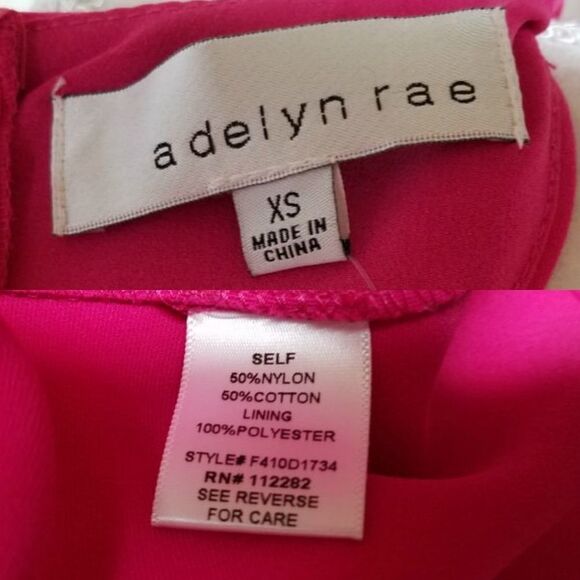 Adelyn Rae Ruffle Front Fit & Flare Pink Dress XS - Picture 8 of 8